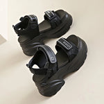 Silver Chunky Platform Sandals for Women Summer Wedge Heels Sport Sandals Woman Comfortable Thick Bottom Casual Sandles Female