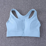 2026 NewFront Zipper Adjustment High Strength Shockproof Gathered Sexy Cross Back Workout Sports Bra For Women
