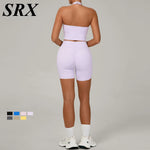 Women's Yoga Sets Sports Fitness Halter Neck Beauty Backless Vest Hip-lifting Shorts Suits Running Leisure Workout Gym Suits