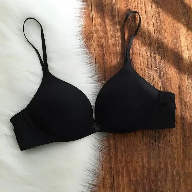 U-shaped Front Buckle Sexy Women's Bra Thin Breathable Small Chest Gathering Bras Comfortable Seamless Underwear Everyday Bra