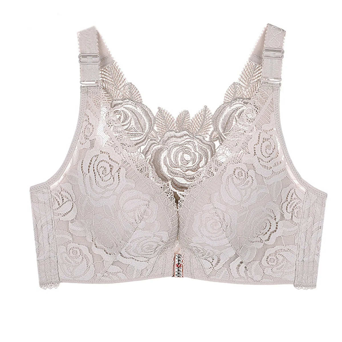 Women's Rose Floral Lace Bra Wireless Bralettes No Underwire Comfort Push Up Lingerie Sexy Ladies Underwear Plus Size 44e