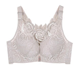 Women's Rose Floral Lace Bra Wireless Bralettes No Underwire Comfort Push Up Lingerie Sexy Ladies Underwear Plus Size 44e