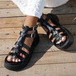 Summer 2026 Cross with Open Toe Platform High Heel Sandals Cutout Breathable Women's Shoes