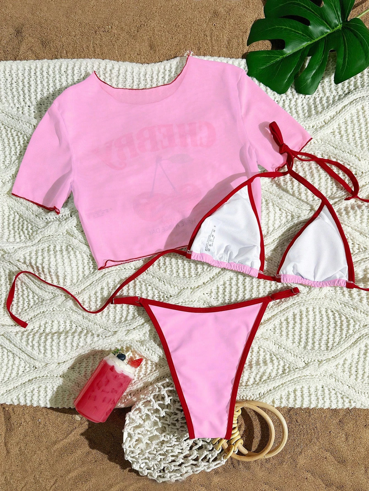 3 Pieces Brazilian Thong Bikinis 2026 Women Trikini Swimwear Female Halter Triangle Swimsuit & Tops Bathing Swimming Swim Suit
