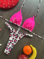 Swimwear Women CuteCherry Print Brazilian Thong Bikini Set Sexy Thong Swimsuit Two Pieces Bathing Suit Women 2023 Beach Wear