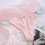 Sexy Pantis Mesh T Pants Thong Cute Transparent Strawberry Cherry Ladies Panties Underwear Low Waist Seamless Lace G-string Wome
