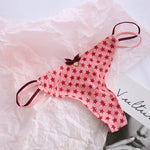 Sexy Pantis Mesh T Pants Thong Cute Transparent Strawberry Cherry Ladies Panties Underwear Low Waist Seamless Lace G-string Wome