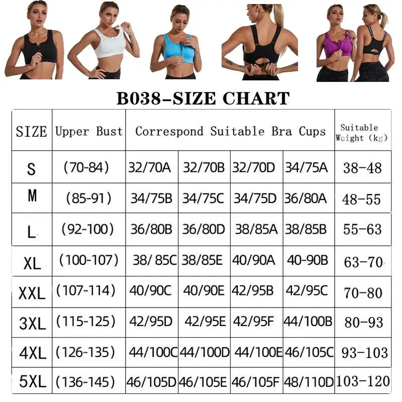 Solid Color Sports Bra Gathered Without Steel Ring Running Vest Fitness Front Zipper Tops Sexy Shockproof Women's Underwear