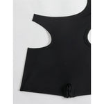 Asymmetric One Shoulder High Waist Shorts Cut Out Padded Bather Bathing Suit Swim One Piece Swimsuit Women Swimwear Female K8044