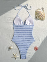 Sexy Holiday Swimwear Women 2026 Blue Sequin Starfish V Neck Hollow Out Backless Tummy Control Bathing Suit One Piece Swimsuit