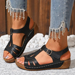 2025 Summer Women Wedge Sandals Lightweight Ankle Buckle Platform Gladiator Sandals Woman Peep Toe Non Slip Beach Sandles 36-43