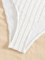 Summer Two Pieces Swimsuits Woman White Swimwear Female Tankini Sets Beach Wear Bandeau Bathing Suit Sports Women Swimming Suit