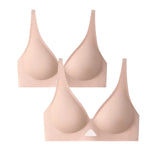 2Pcs/Set Seamless Bras for Women Non-wire Invisible Deep V Bralette Female Push Up Bras Underwear Sexy Lingerie