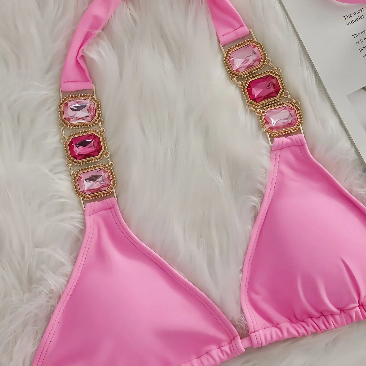 Halter Scrunch Butt Rhintstone Diamond Bikini Women Swimsuit Female Swimwear Two Pieces Bikini Set Brazilian Bathing Suit Swim
