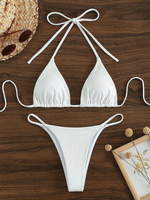 String Thong Bikinis 2025 Women Sexy Triangle Swimsuit Brazil Tong Swimwear Female Padded Bathing Swimming Suit Beachwear Summer
