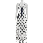 FDYOUI Elegant Bandage Polka Dot Patchwork Evening Dresses Women's 2026 Summer Off Shoulder High Slit Pleated Long Party Dress