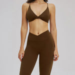 2PCS Yoga Suit Sports Set Women Fitness Quick-Drying Gym Tracksuit Running Nude Feeling Workout Outfit Sport Bra Leggings Suit