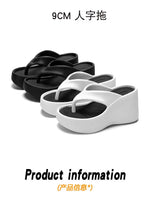 2026 New Women Fashion Slippers Soft EVA Summer Platform Shoes Girls Beach Flip Flops Thick Sole Female High Heel Street Sandals
