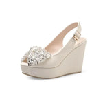 2026 NEW Women's Fashionable and elegant High Heel Platform Sandals Summer Waterproof Thick Bottom Transparent Rhinestone Sexy