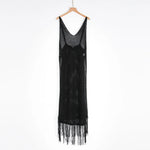 New Sexy S - XL Fringe Tassel Knitted Crochet Tunic Beach Cover Up Cover-ups Beach Dress Beach Wear Beachwear Female Women V3791