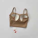Women's yoga sports bra, small camisole vest integrated fixed gathering sports and fitness bra