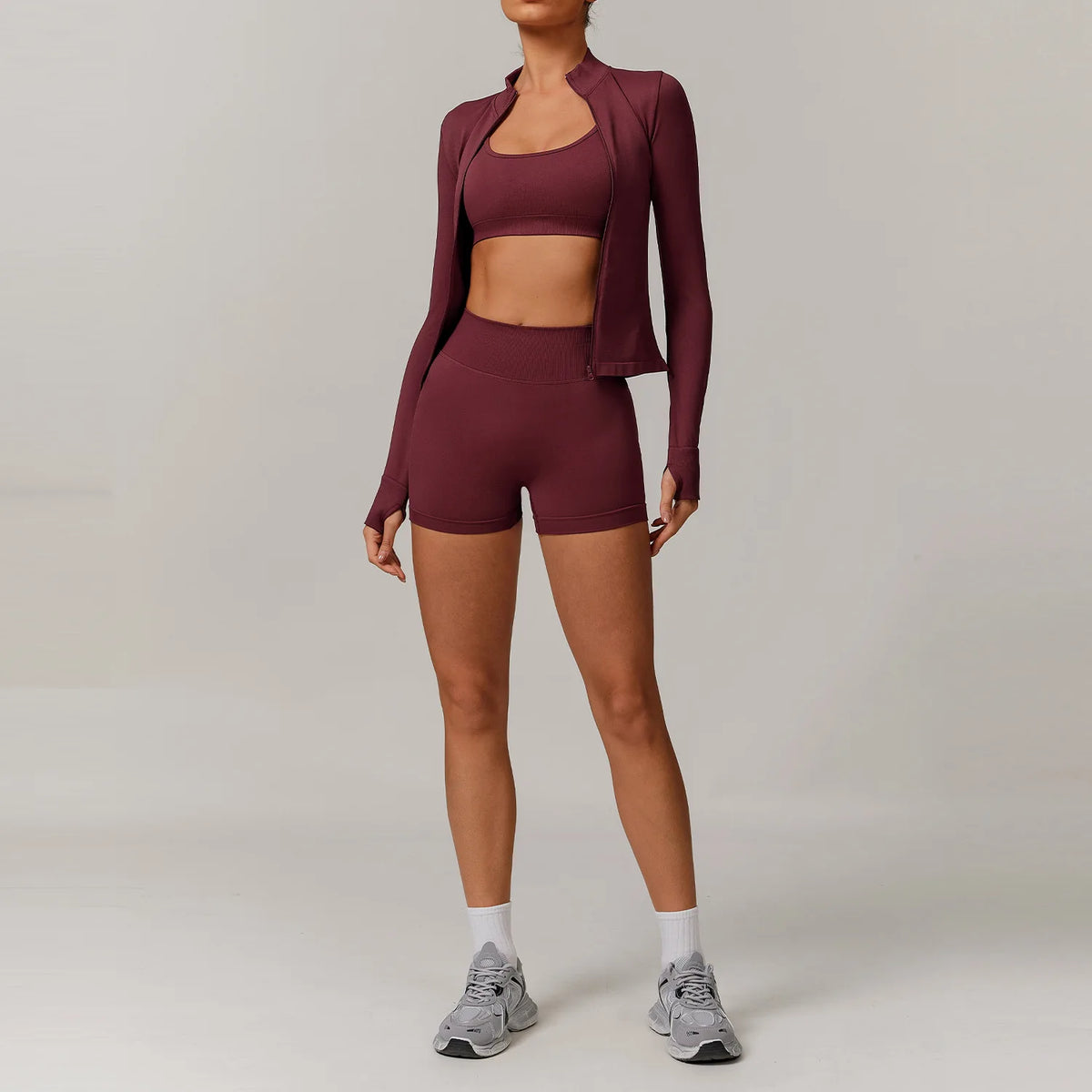 2/3PCS Yoga Set Women Workout Set Seamless Sportswear Gym Clothing Fitness Long Sleeve Crop Top High Waist Leggings Sports Suits