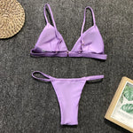 DEKA Women Sexy Solid Mini Micro Bikini Set Push-up padded Bra Thong Split Swimwear Female Bandage Bathing Suit Lacing Swimsuit