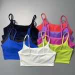 Solid Color Soft Sports Bra Soft Yoga Top Women's Tight Athletic Spaghetti Strap Butter Gym Underwear Comprehensive Training Jog
