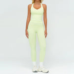 2PCS Yoga Set Gym Clothes Outdoor Sports Outfits Women Tracksuit Gym Fitness Suits Workout Long Sleeved Flared Pants Sportswear