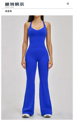 Summer Yoga Set Women Back Cross Shock-absorbing Slim Sports Tank Top Exercise Sets Outwear Running Flare Leggings Fitness Suits