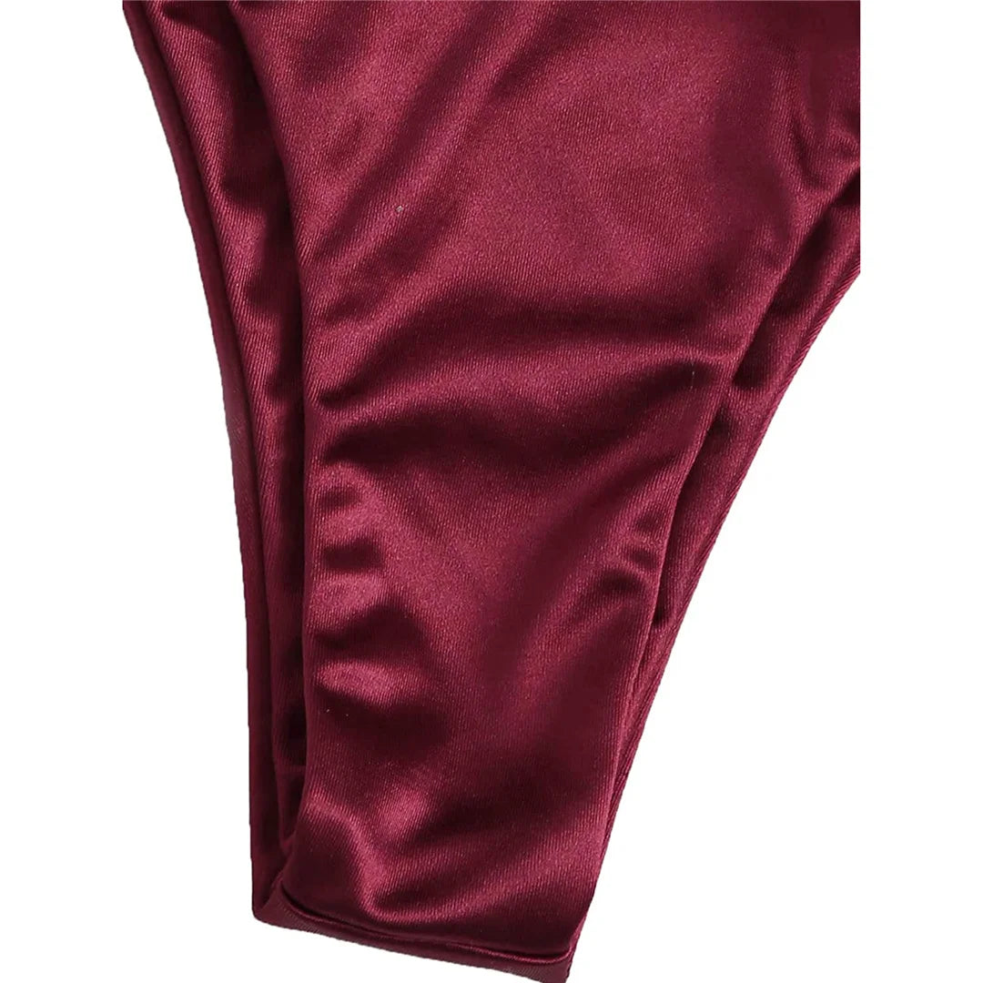 Sexy 13 Colors Halter Satin Brazilian Bikini Women Swimwear Female Swimsuit Two-pieces Bikini set Bather Bathing Suit Swim V4966