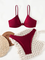 ZTVitality Solid Tie Sexy Bikinis 2026 New Arrival Padded Bra Bandage Push Up Bikini Brazilian Swimsuit Women Swimsuit Summer