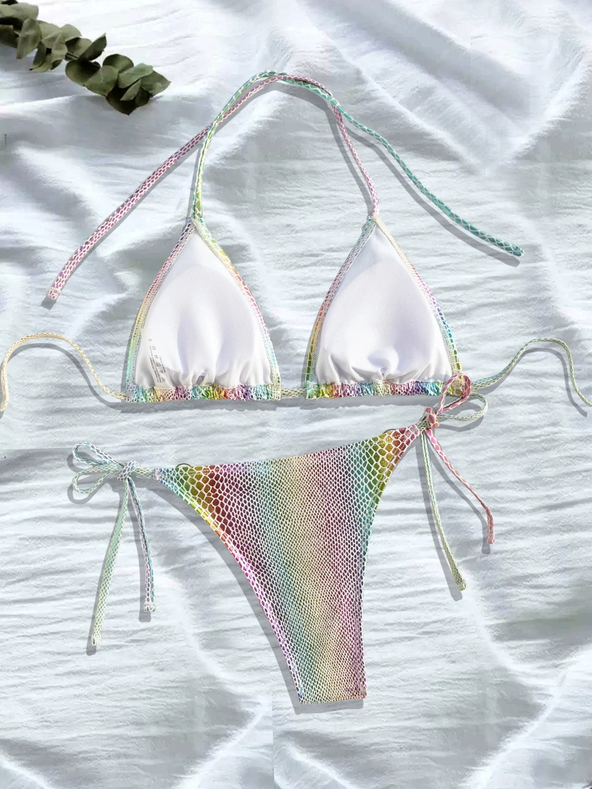DEKA Colorful Snake Skin Bikini Set Halter Strappy Female Swimsuit Women Swimwear Two-pieces Bikini set Bather Bathing Suit Swim