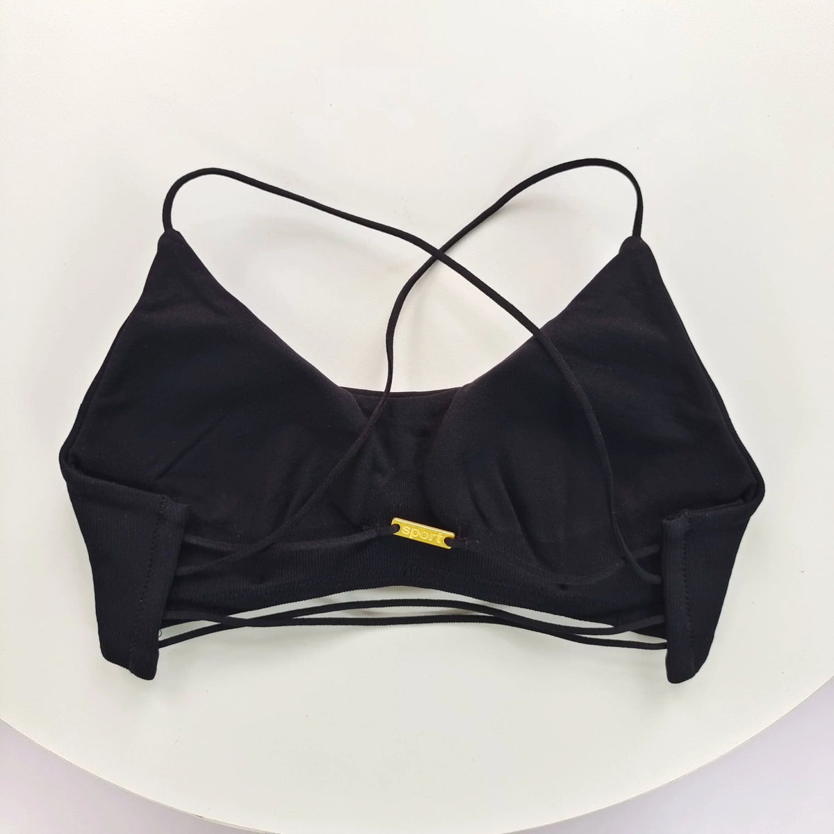 Sexy Soft Fitness Sport Bra Spaghetti Strap Cross Back Hollow Women Top Tight Gym Yoga Underwear Athletic Workout With Chest Pad