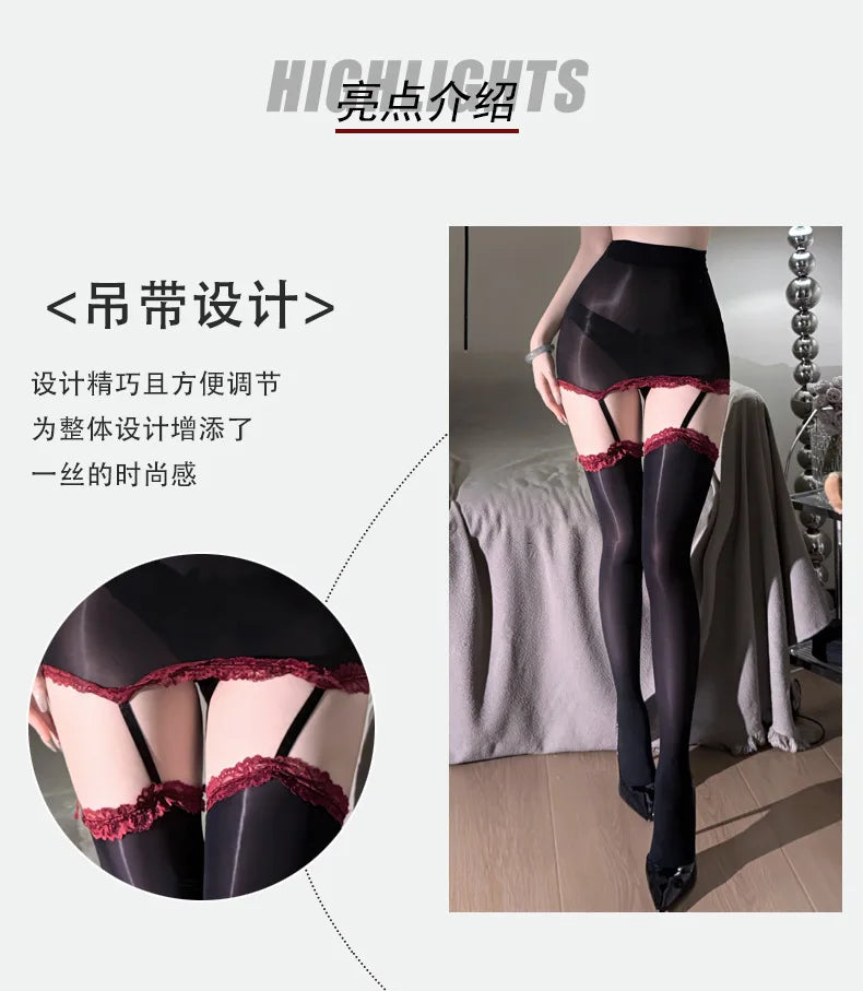 Sexy Fishnet Pantyhose Pure Desire Lace Suspenders Pantyhose Tight Night Club Party Hosiery Women Charming Pantyhose Feiry 5QPH