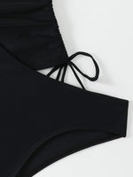 Short Sleeves Two Pieces Swimsuit Women Tankini 2026 Black Zipper Swimwear Female Beach Wear Bathers Bathing Swimming Swim Suit