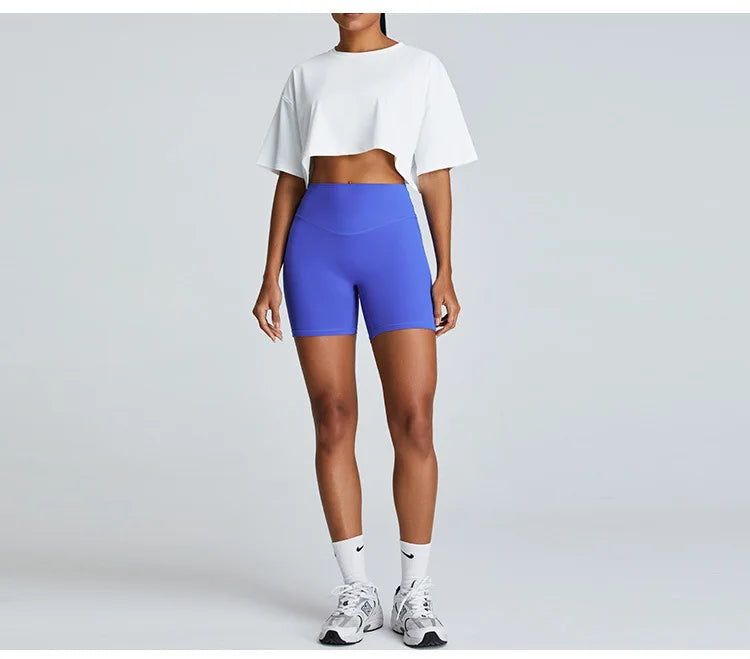 Yoga Sport Shirt Quick Drying Breathable Quick Drying Short Sleeve Loose Top Fitness Fitting Running Summer Gym Sports T-Shirt