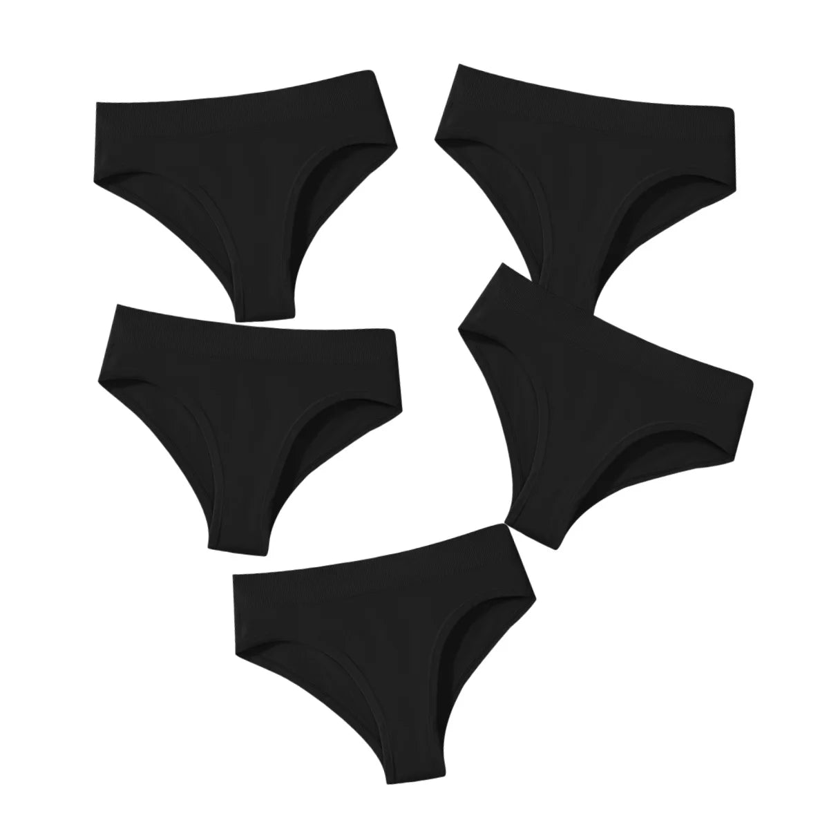 5Pcs/Set Briefs High Rise Panty Women Panties Female Underpants Solid Color Seamless Underwear S-XXXL Sexy Lingerie Intimates