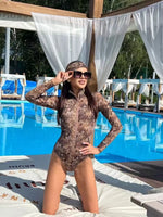 Long Sleeve One Piece Swimsuit 2026 Sexy Swimwear Women Surf Swim Suit Push Up Bathing Suit Beachwear Monokini Bath Suits