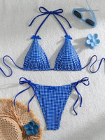 Sexy Micro Bikini 2024 Gingham Print Swimsuit Female Swimwear Women Strings Thong Bikinis Set Bather Beachwear Bathing Suit Pool