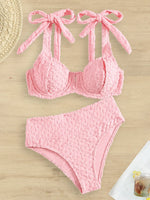 S - XL Underwired V Shaped Female Swimsuit High Waist Bikini Women Swimwear Two-pieces Bikini Set Bather Bathing Suit Swim Lady