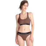 Fashion Bottoming Tops Letter Print Women‘sBra ThongUnderwear Set Sexy Beauty Back Vest Top Seamless Sleep Lingerie Suit