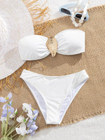 Seashell Bandeau Bikini 2025 Sexy Women Swimsuits Female Swimwear Thong Bikini Set Brazilian Biquini Swimming Suit Beachwear