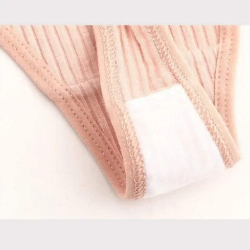 1PC Cotton Panties Sexy Low Waist Thongs Women G-string Female Underpants Solid Color Comfortable Girls Lingerie M-XXL