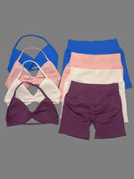 2 Piece DFTLF Impact Gym Set Women Sports Bra Shorts Sets Open Back Scrunch Butt Seamless Workout Jogging Sports Training Set