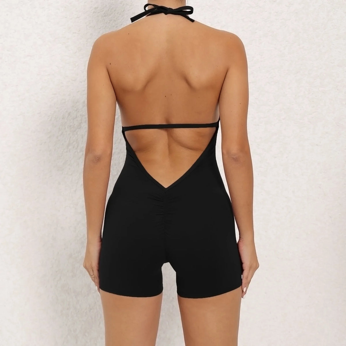 Women's High Elasticity One-Piece Fitness Jumpsuit - Tight Peach Hip Jumpsuit & Air Back Yoga Pants for Workout Gym Running