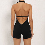 Women's High Elasticity One-Piece Fitness Jumpsuit - Tight Peach Hip Jumpsuit & Air Back Yoga Pants for Workout Gym Running
