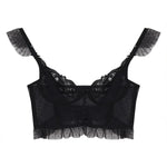 French Embroidery Lace Women's Bra Set Top Sweet Female Wedding White Bralette Vest Sexy Corset Bras Comfortable Intimates