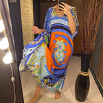 2026 New Colorful Kaftan Tunic Beach Dress Beach Wear Beachwear Beach Cover Up Cover-upsLoose Maxi Dress Female Women V4428
