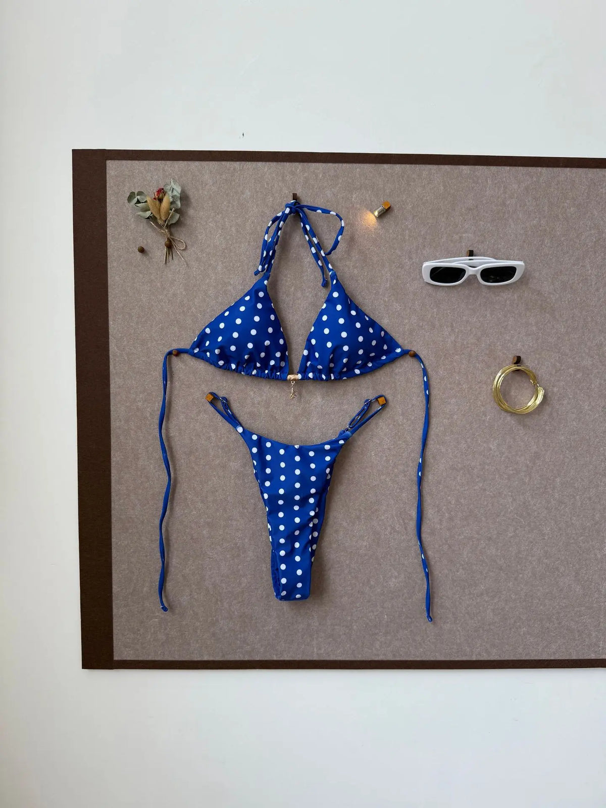 Sexy Pink Polka Dot Print Patchwork Micro Bikini 2026 Women Halter Push Up Bra Triangle Swimsuit Summer Bathing Suit Swimwear